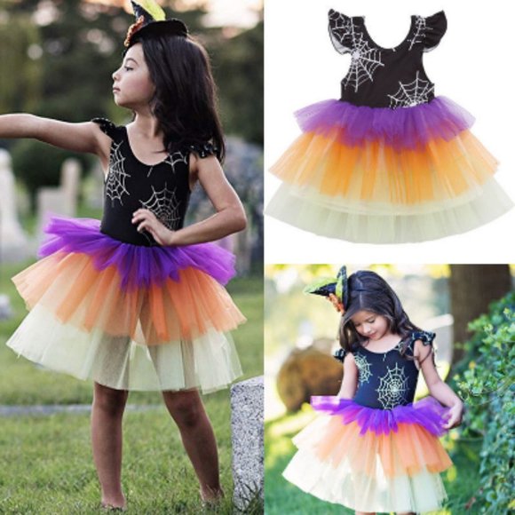Other - Spider Web Girls Witch Halloween Tutu Dress